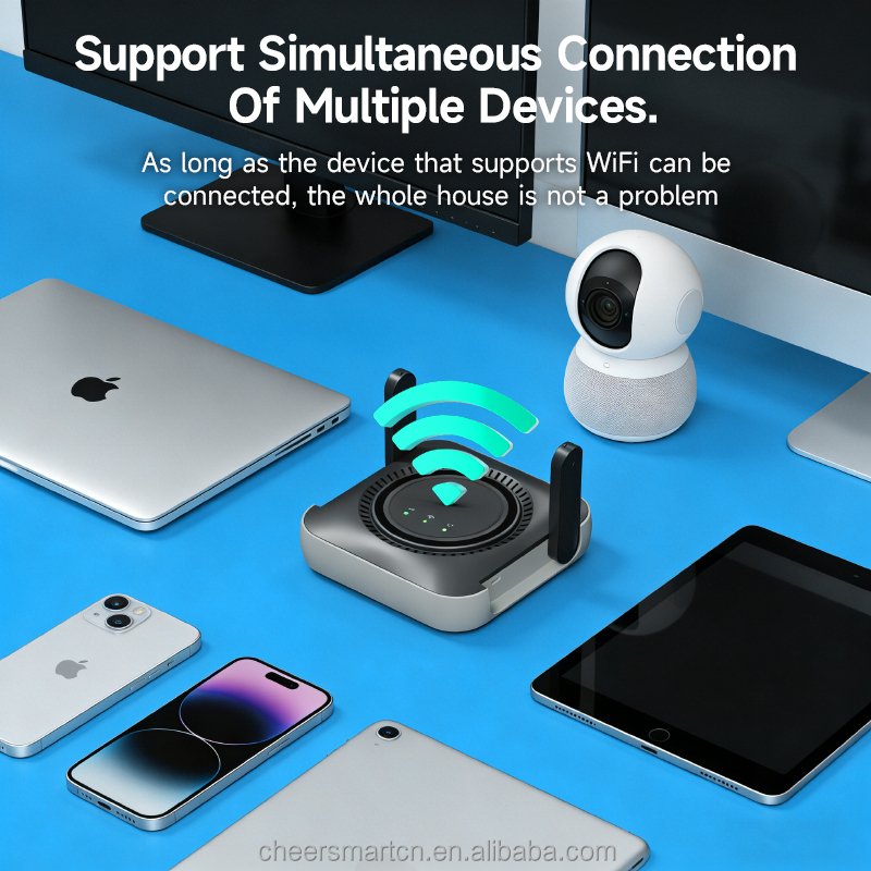 LSUN MF607 გრძელ დიაპაზონიანი 4G FDD LTE მობილური WiFi Hotspot 5000mAh ბატარეით Cat4 300M ჯიბის ავტომობილის მობილური WiFi როუტერი გარე ანტენით